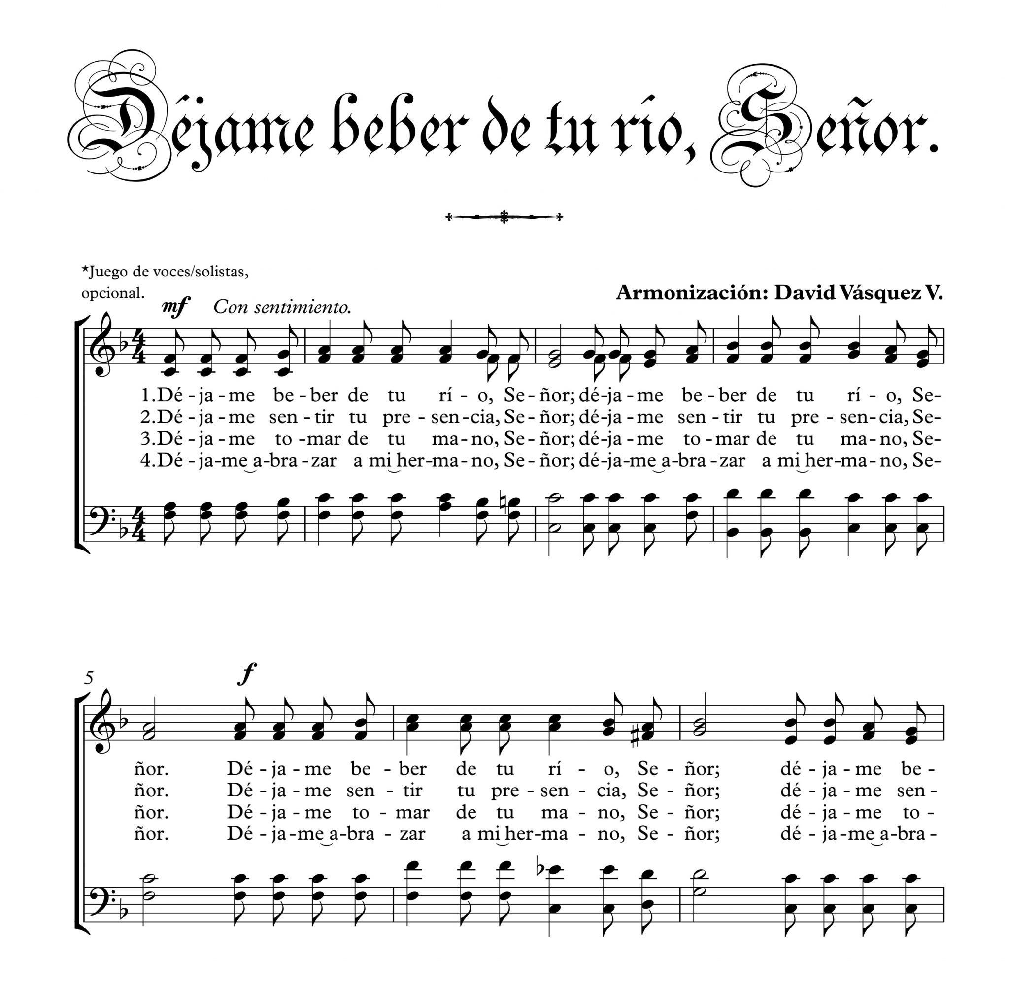 Dice el necio en su Corazón Partitura Coral Coro IEP🥇